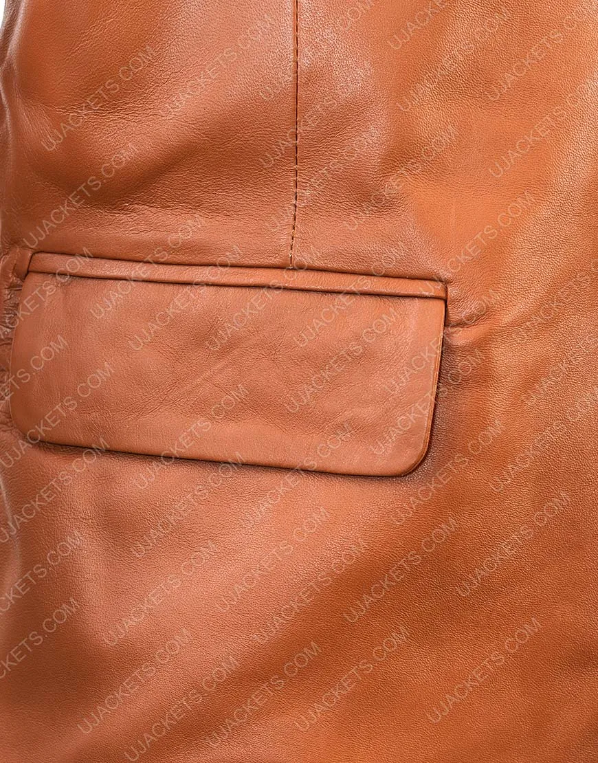 Men's Blazer Overcoat Jacket | Orange Genuine Leather Jacket For Men